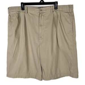 Vintage Polo Ralph Lauren Men Tyler Short 42 Tall Khaki Beige Pleated Front